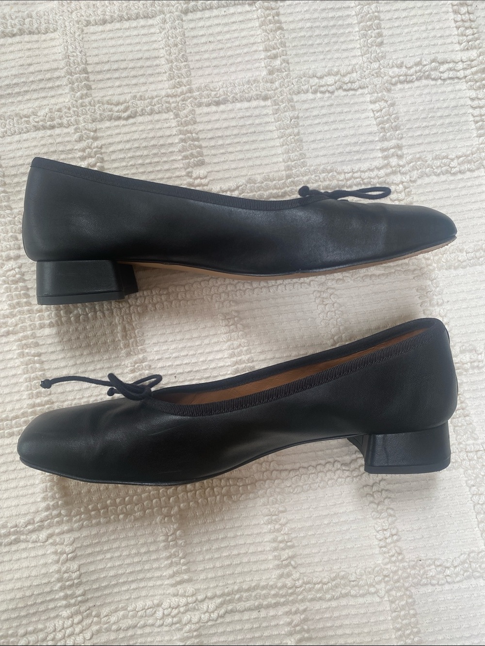 Margaux Ada square toe black leather nappa ballet heels size 39 - Picture 9 of 10
